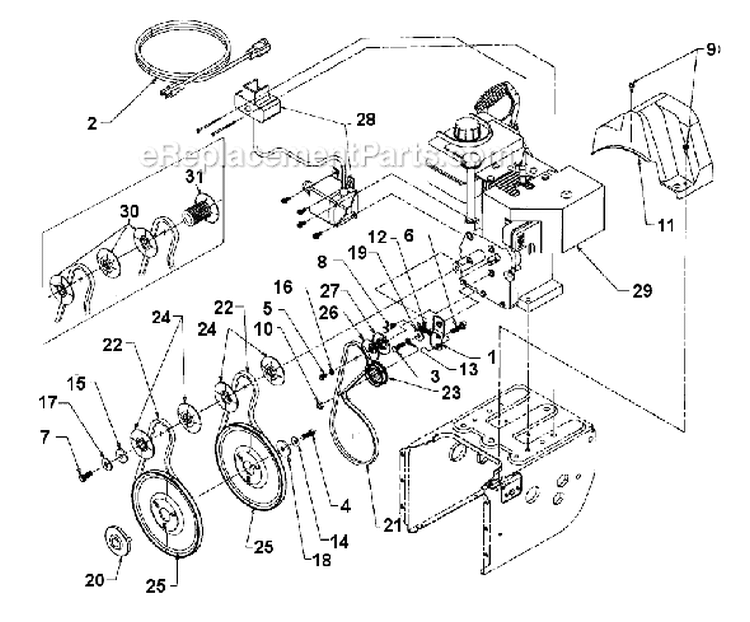 Page A Diagram and Parts List for 31AE653F401 1998 Yard Man Snow Blower